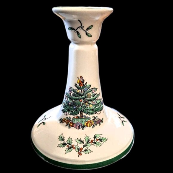 One Spode Christmas Tree Candle Holder/Stick 5 1/2" Excellent - Picture 2 of 10